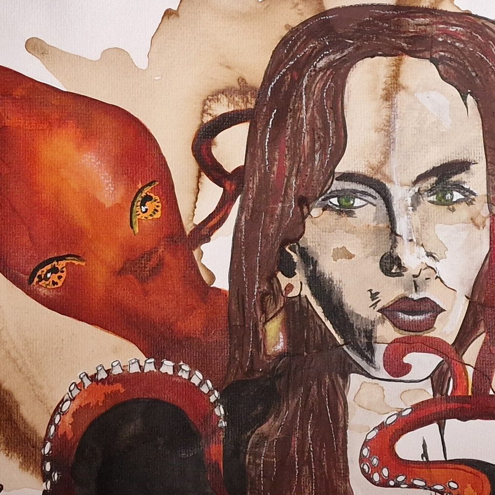 Hüter des Unsichtbaren, 2026, Mischrechnik, 29,7x42 cm